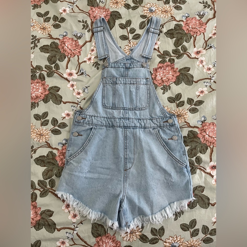 Wild Fable Light Blue Denim Shorts Overalls